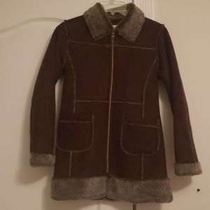 CHEROKEE Brown dress coat with faux fur lined